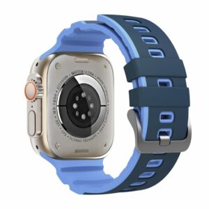 Apple Watch 49/46/44/42mm Tvåfärgat Silikonarmband - Blå