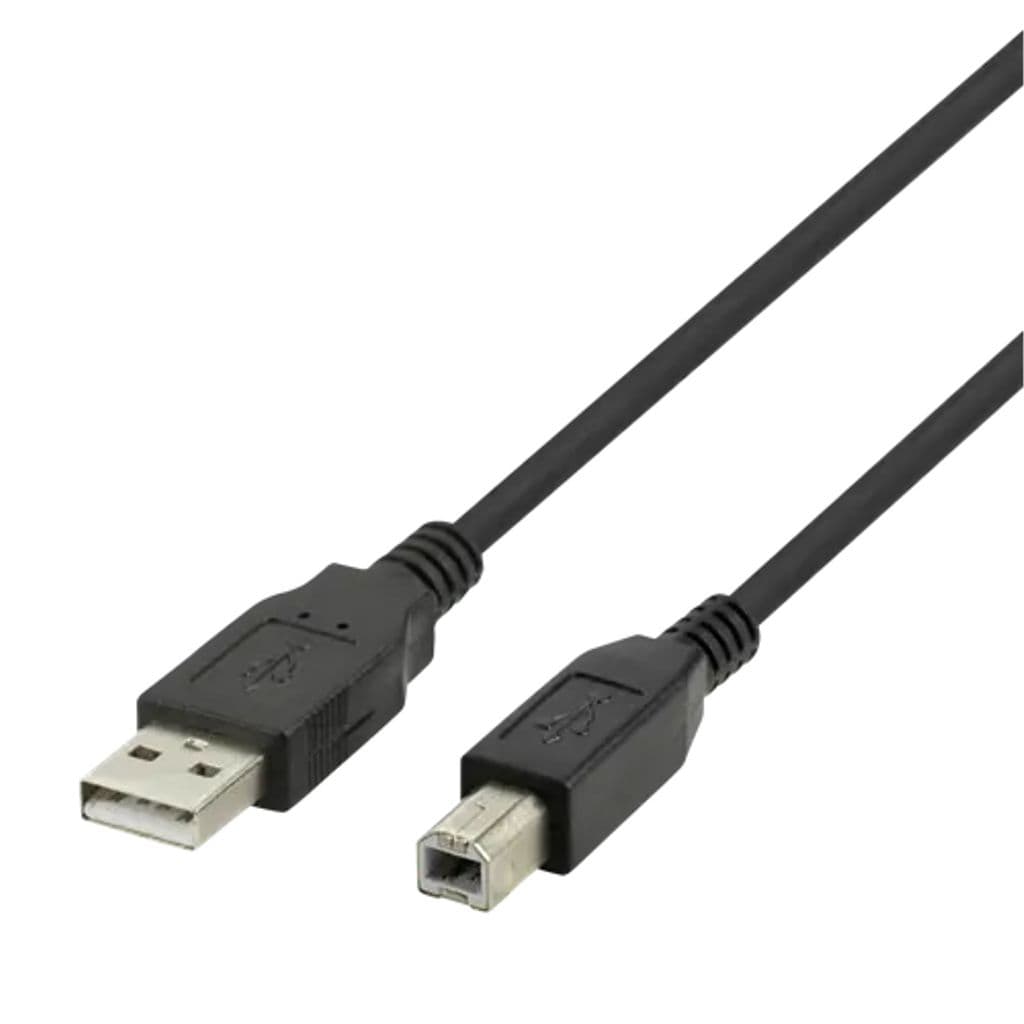 Deltaco USB 2.0 Kabel Typ A - Typ B, 2m - Svart