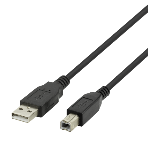 Deltaco USB 2.0 Kabel Typ A - Typ B, 3m - Svart