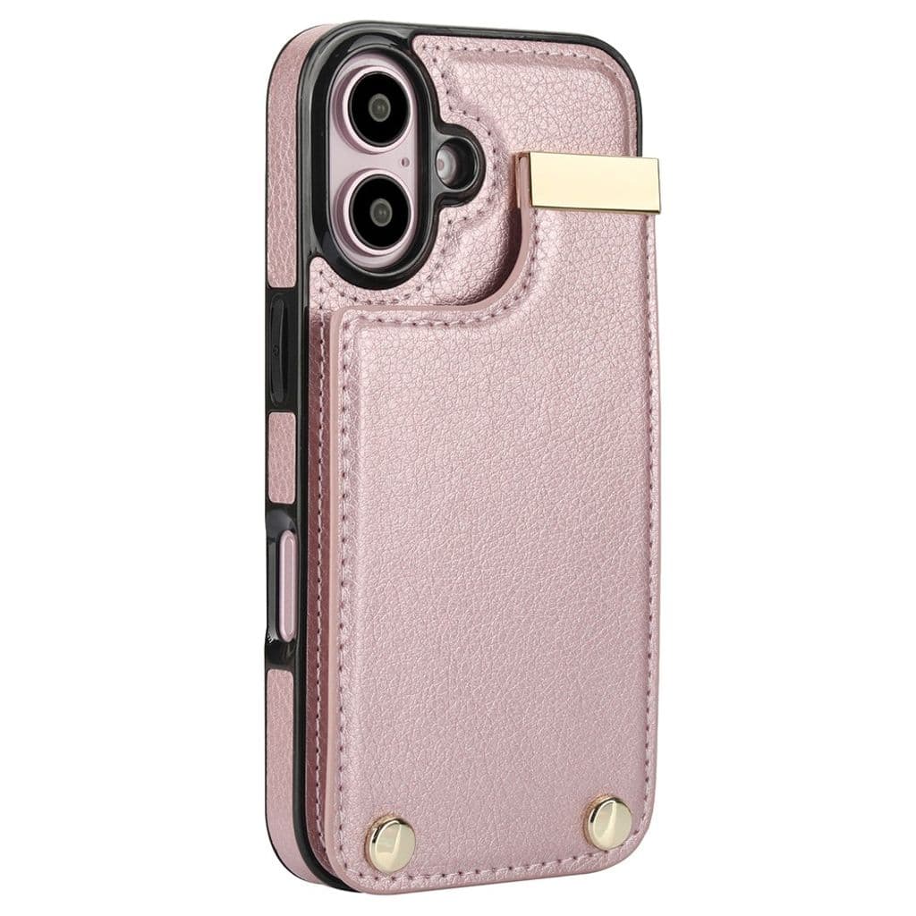 iPhone 16 Skal med plånbbok i PU-läder - Rosa - Bild 2