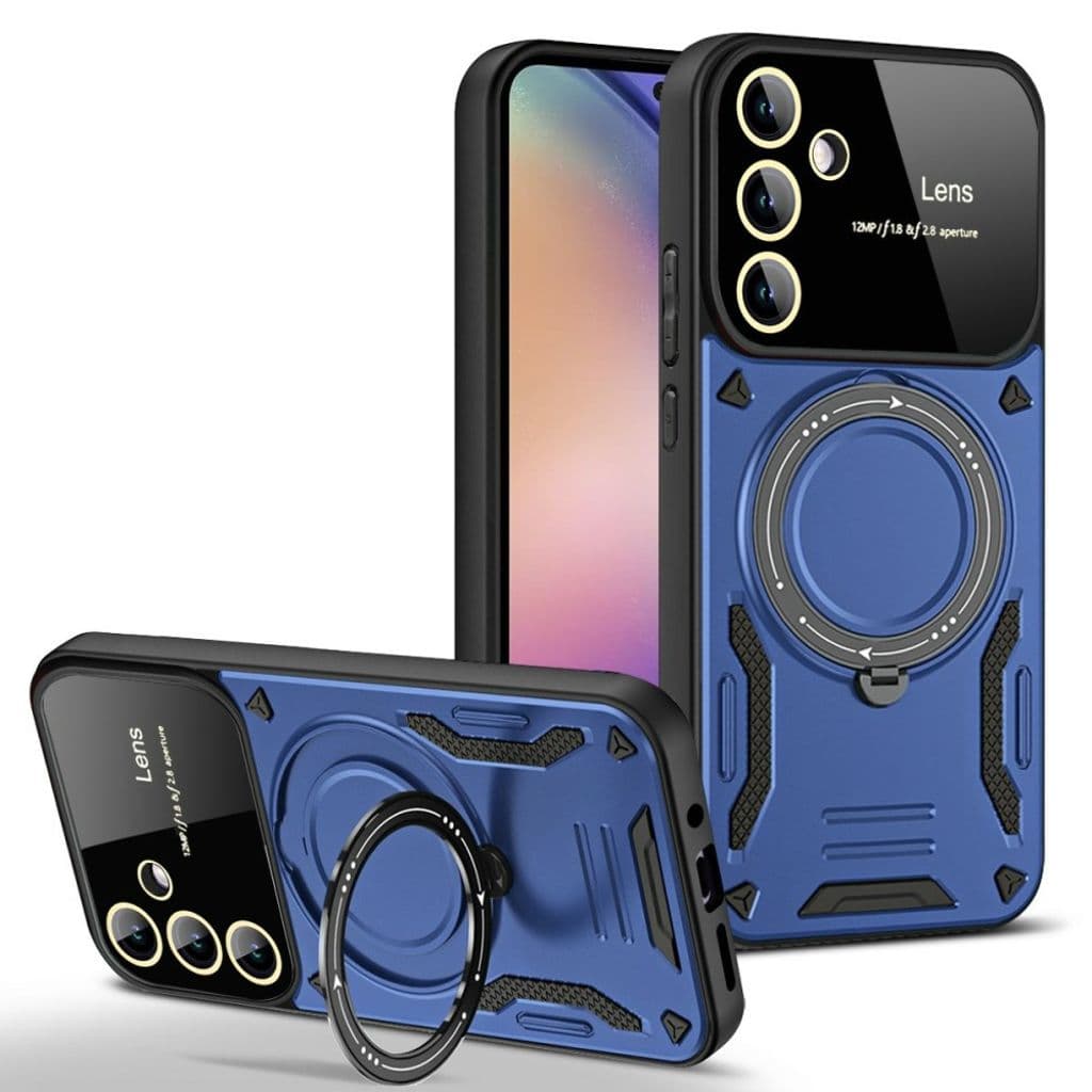 Samsung Galaxy A16 Skal med Magnetiskt Ringstativ - Blå
