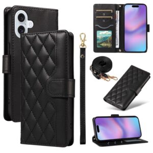 iPhone 17 plånboksfodral med axelrem - svart