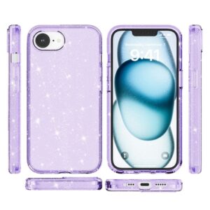 iPhone 16e Skal med Glitter - Lila