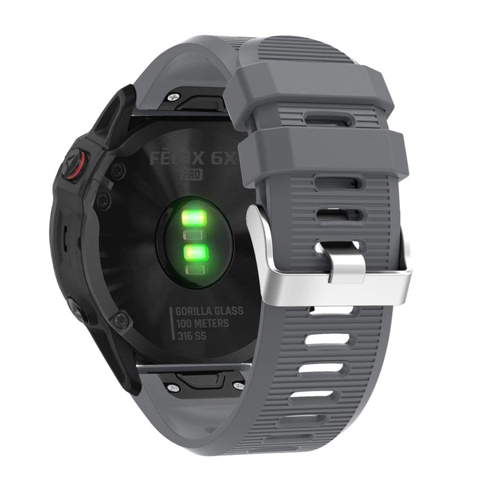 Garmin Fenix 7X/6X/5X etc. Klockarmband med Metallspänne - Grå