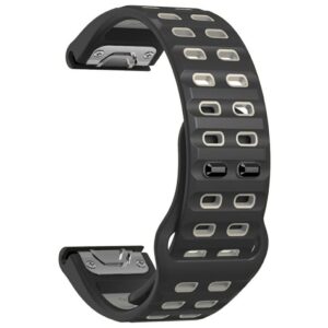 Garmin Fenix 8 47mm/7/6/6Pro etc. Tvåfärgat klockarmband i silikon - Grå