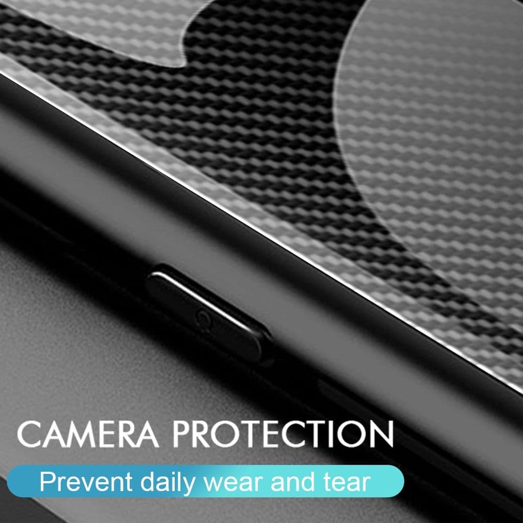 Samsung Galaxy A55 5G Fodral Härdat Glas + TPU Kolfibertextur – Babyblå - Bild 5