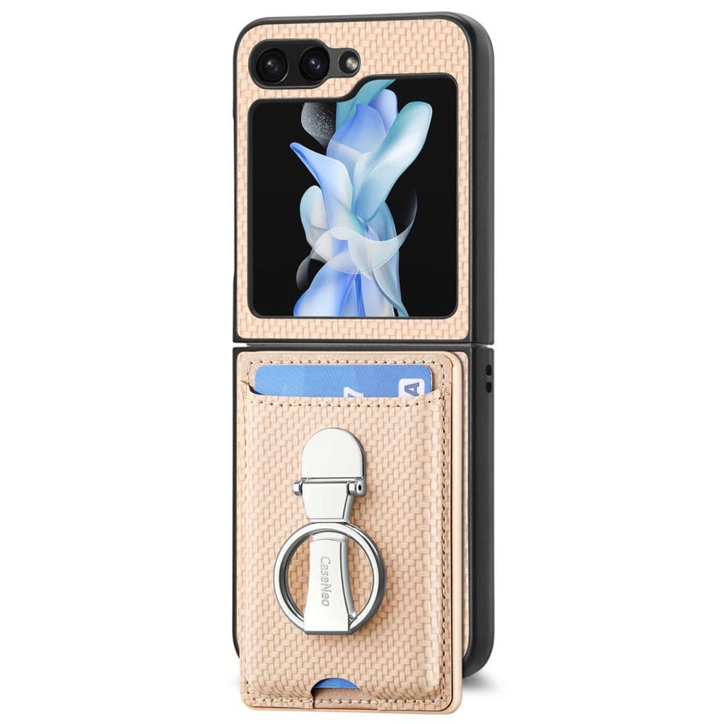 Samsung Galaxy Flip6 / Flip 7 FE Skal med kortfack - Guld