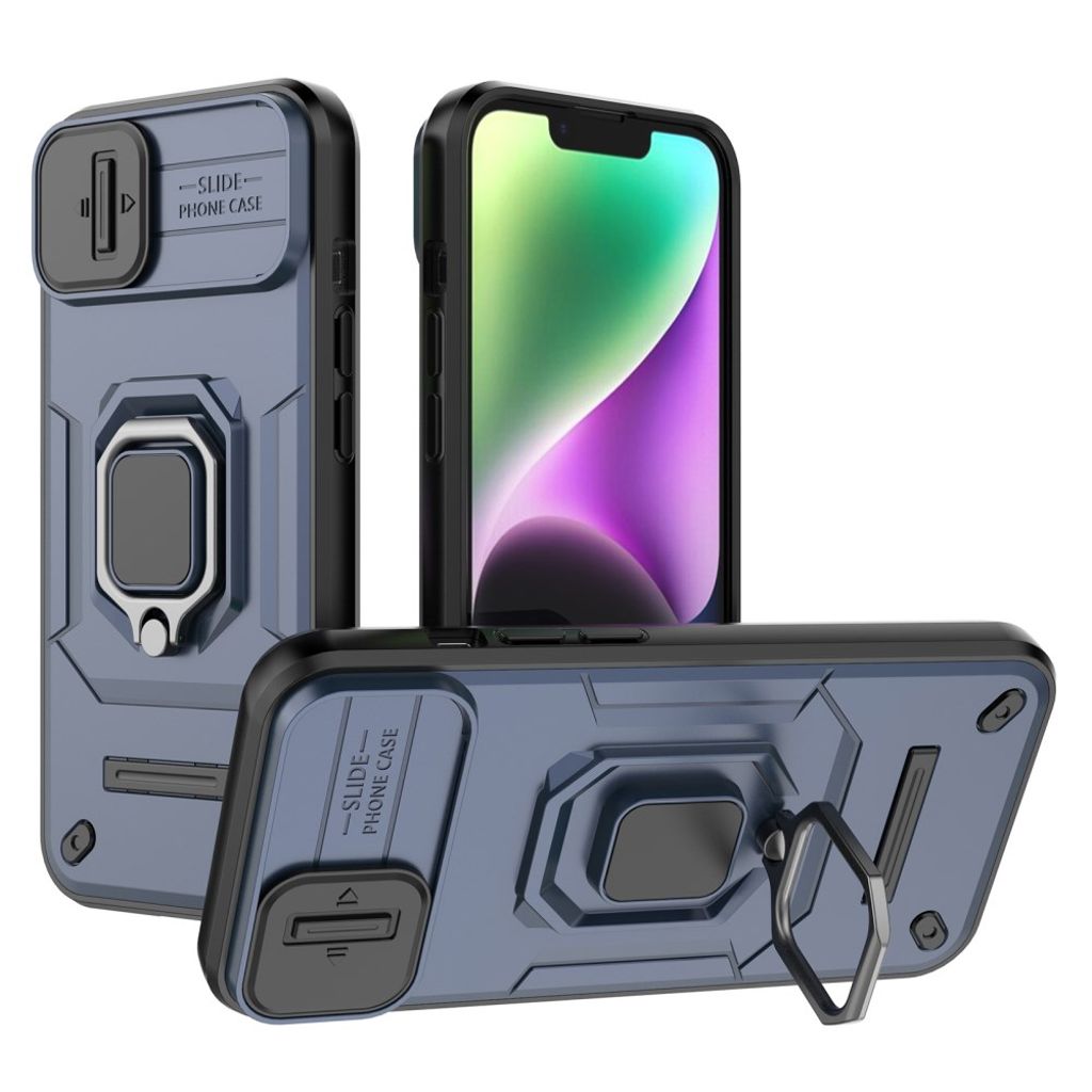 iPhone 14 Skal med ställ - Blå