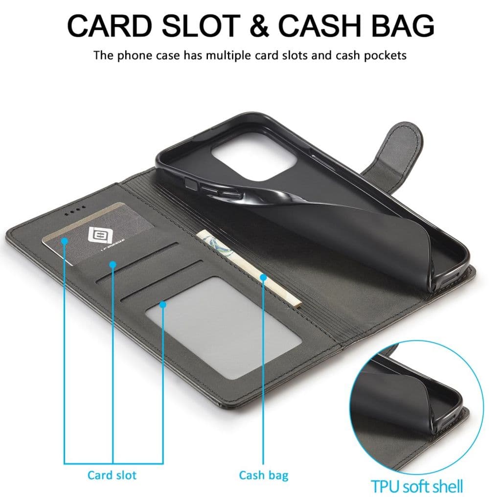 LC.IMEEKE iPhone 15 Pro Max Plånboksfodral - Svart - Bild 10