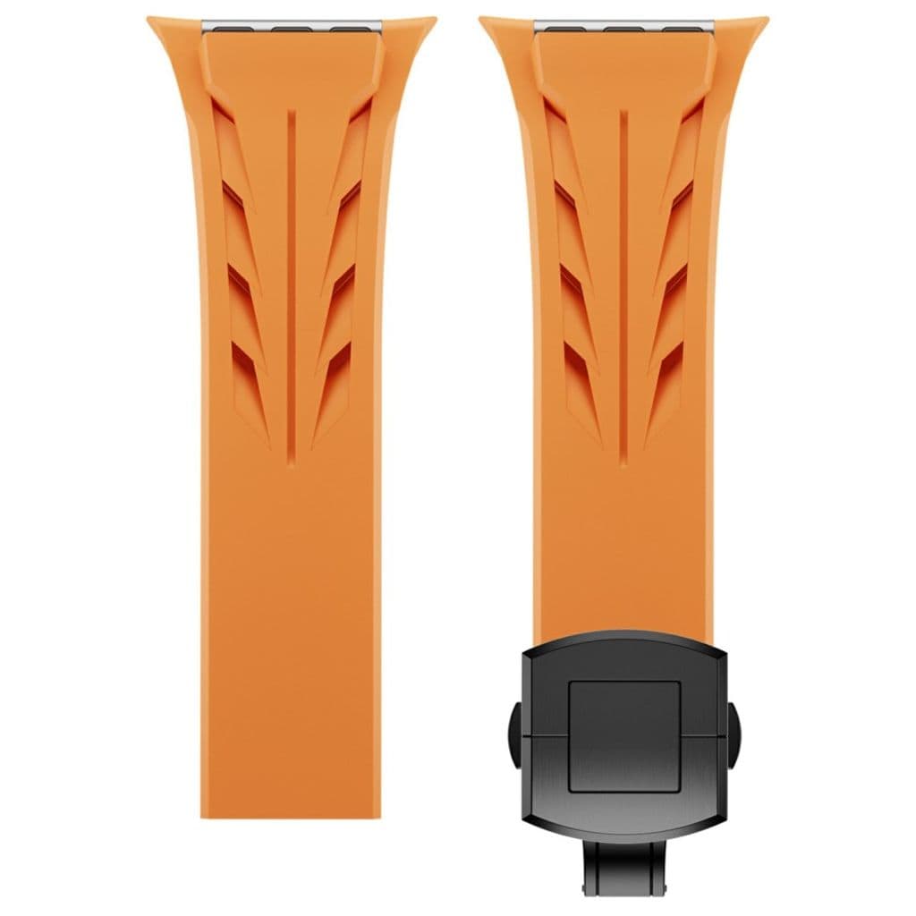 Apple Watch 42/44/46/49mm Klockarmband Silikon fjärilslås - Orange
