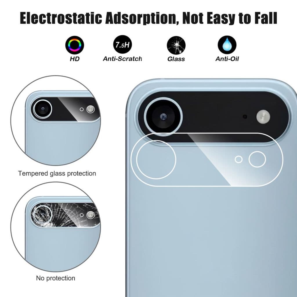 iPhone Air Linsskydd i härdat glas - Transparent - Bild 3