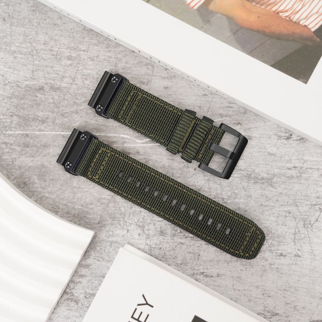 Garmin Fenix 8 43mm etc. Klockarmband i nylon - Grön - Bild 2