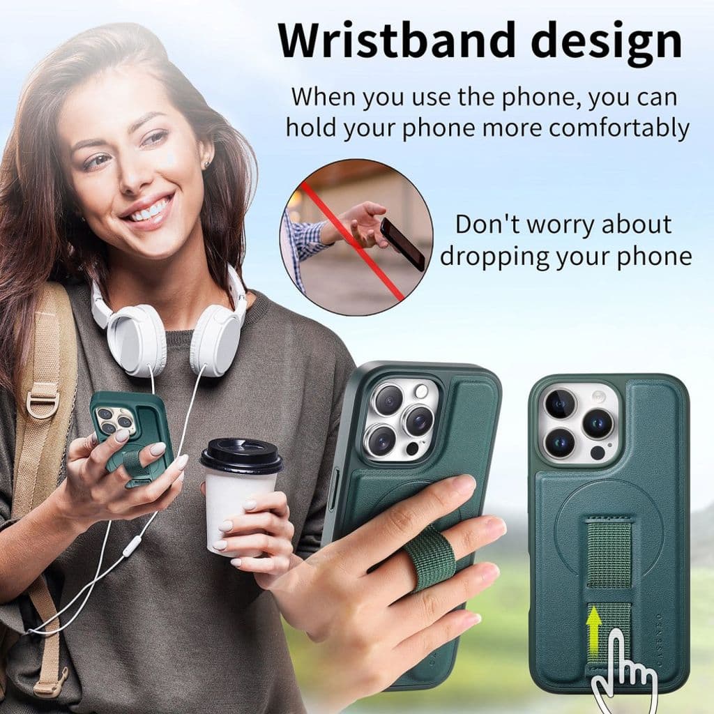 CASENEO iPhone 16 Pro Max Plånboksfodral RFID-blockerande – Grön - Bild 15