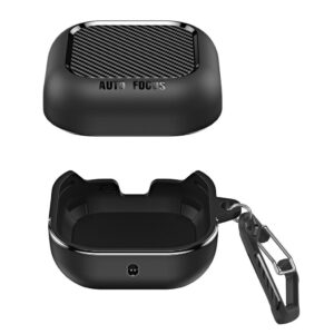 Samsung Galaxy Buds4/Buds4 Pro Fodral med kolfiberstruktur och karbinhake - Svart