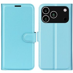 AMORUS iPhone 18 Pro Max/17 Pro Max Plånboksfodral i litchimönstrat PU-läder - Blå