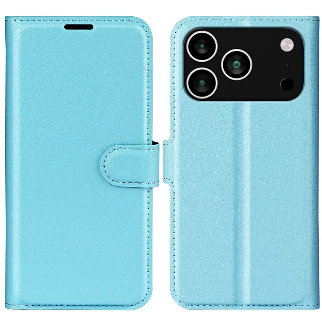 AMORUS iPhone 18 Pro Max/17 Pro Max Plånboksfodral i litchimönstrat PU-läder - Blå