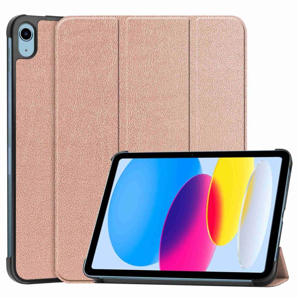 iPad A16 11" 2025/10.9" Tri-fold Fodral i PU-läder - Roséguld