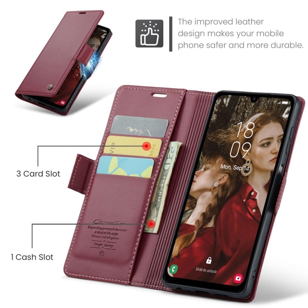 CASEME Samsung Galaxy A16 Plånboksfodral - Röd