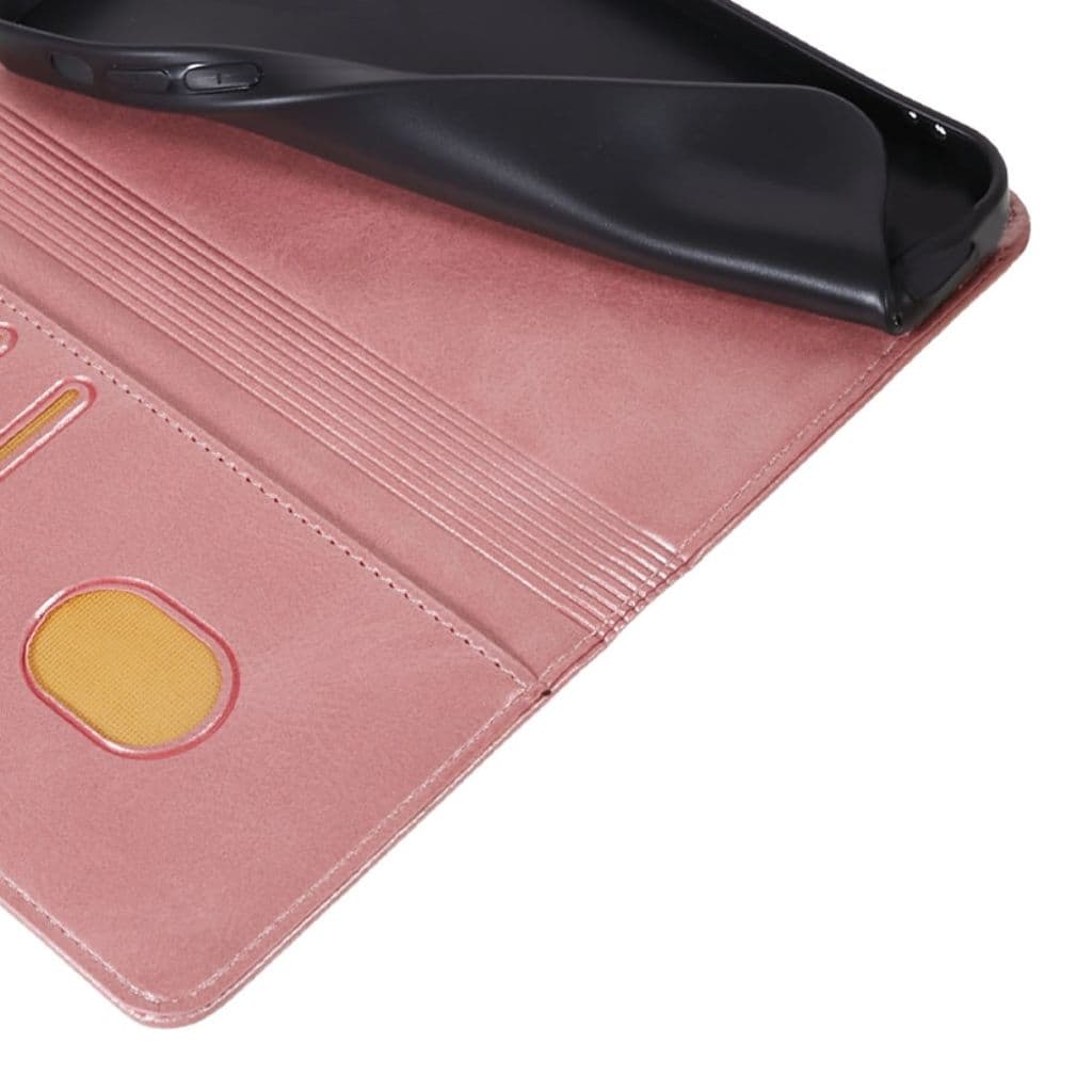 Samsung Galaxy A55 5G Fodral Calf Texture PU-läderskal – Roséguld - Bild 4