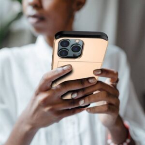iPhone 14 Pro Skal med glidkortshållare - Guld