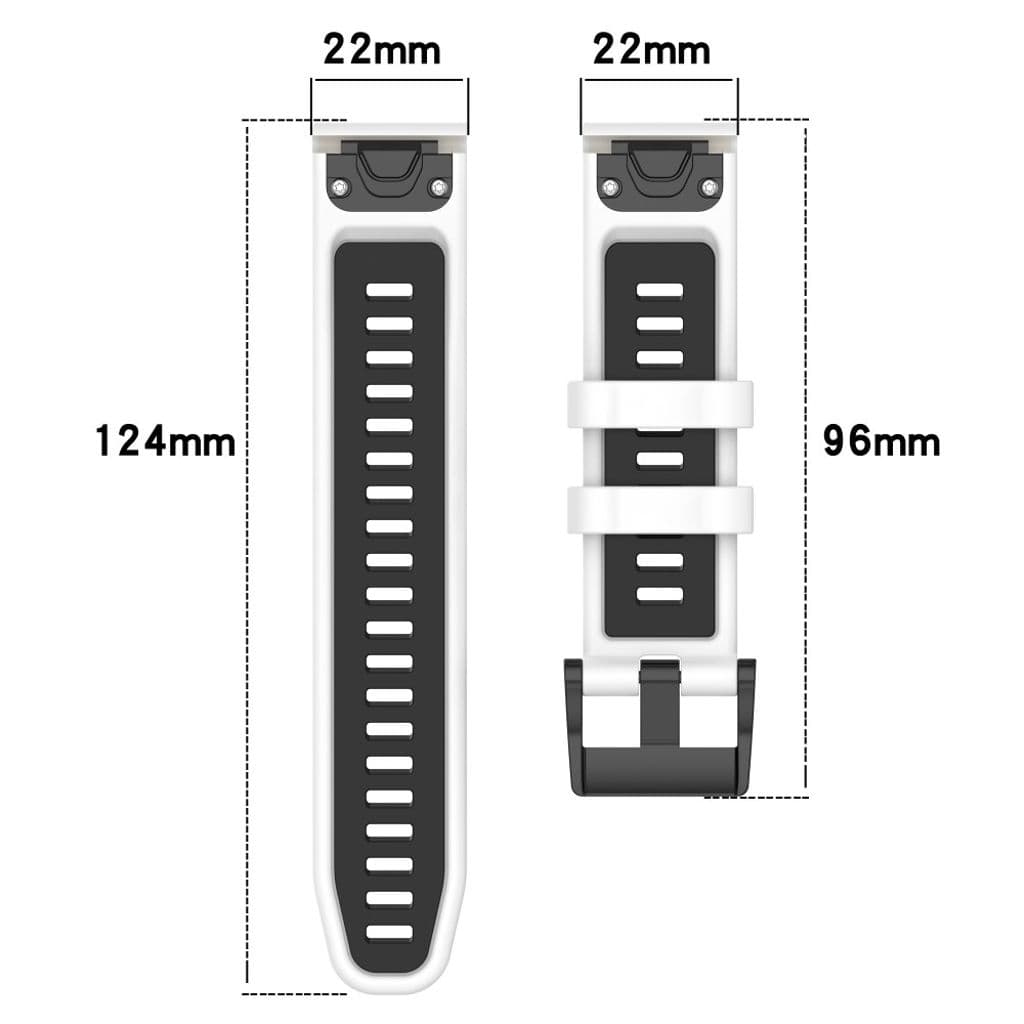 Garmin Fenix 7/7 Pro/6/6 Pro etc. Klockarmband i silikon - Svart/Grön