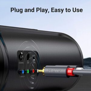 UGREEN 2x RCA hane till 2x RCA hane förlängningskabel, 1,5 m - svart
