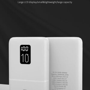 SiGN Mini Q.C Powerbank med Display 10.000mAh - Vit