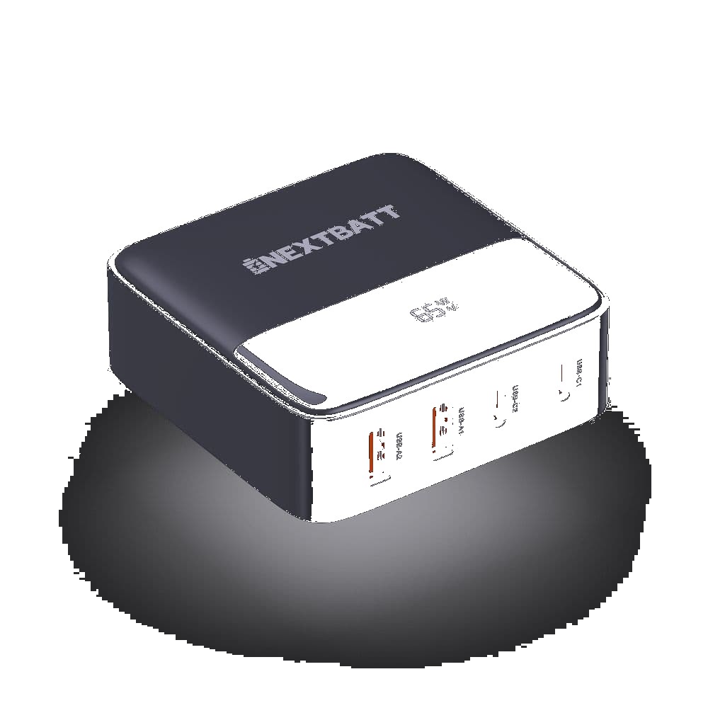 NEXTBATT 4-i-1 65W GaN Multi USB-laddare 2x USB-C & 2x USB-A