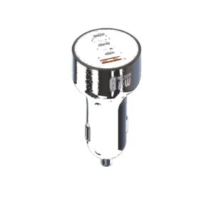 NEXTBATT 65W Billaddare 2x USB-C/1x USB-A - Svart/Grå