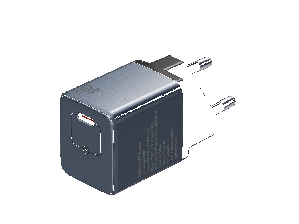 NEXTBATT 20W Snabbladdare | USB-C | Svart/Grå - Bild 8