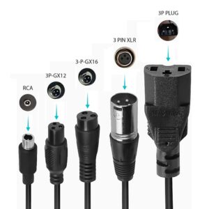 Universalladdare till elcykel, 5-i-1 kontakter, 163.8W