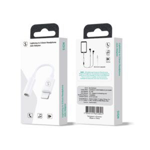 SiGN Lightning till 3.5mm AUX Adapter - Vit
