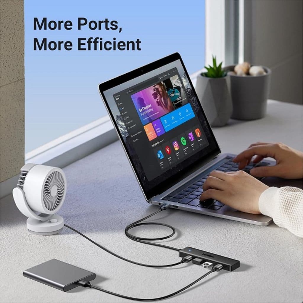 UGREEN USB-A Hub till 4x USB-A 3.0 - Svart