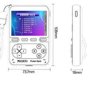 Yesido Bärbar Retro Spelkonsol Powerbank 10000mAh 20W + Lightning-kabel