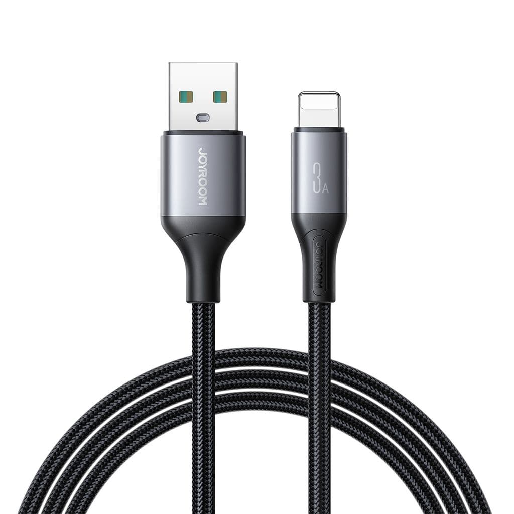 Joyroom Flash Series Snabbladdning USB-A till Lightning-kabel 3A, 1m - Svart