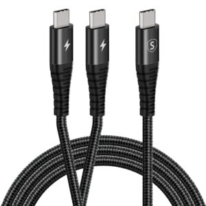 SiGN 2-i-1 USB-C Kabel till 2x USB-C 60W, 1,2m - Svart