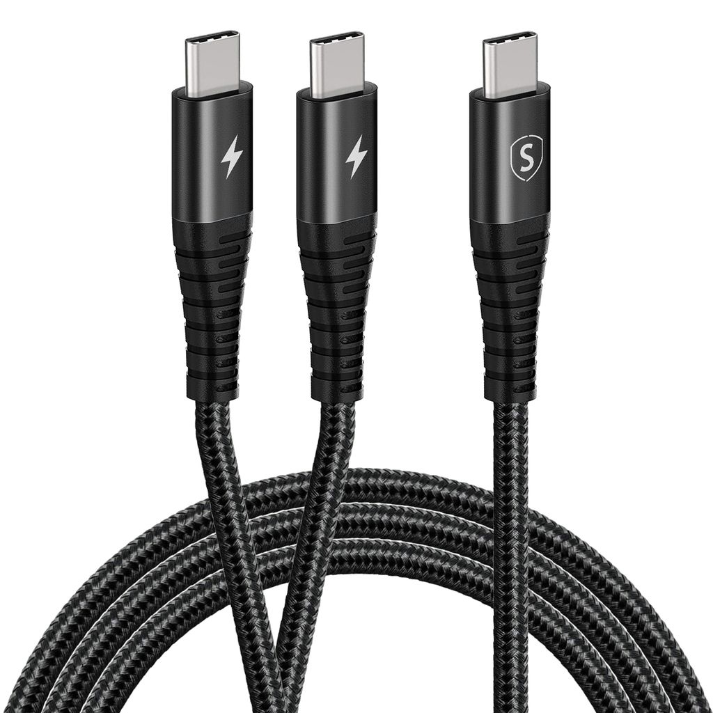 SiGN 2-i-1 USB-C Kabel till 2x USB-C 60W, 1,2m - Svart