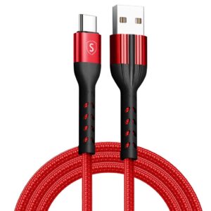 SiGN Kevlar USB-kabel med Lightning 2.1A, 2m - Grå/Röd