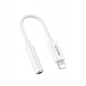 Yesido Lightning till 3,5 mm Aux hona ljudadapter, 30 cm - Vit