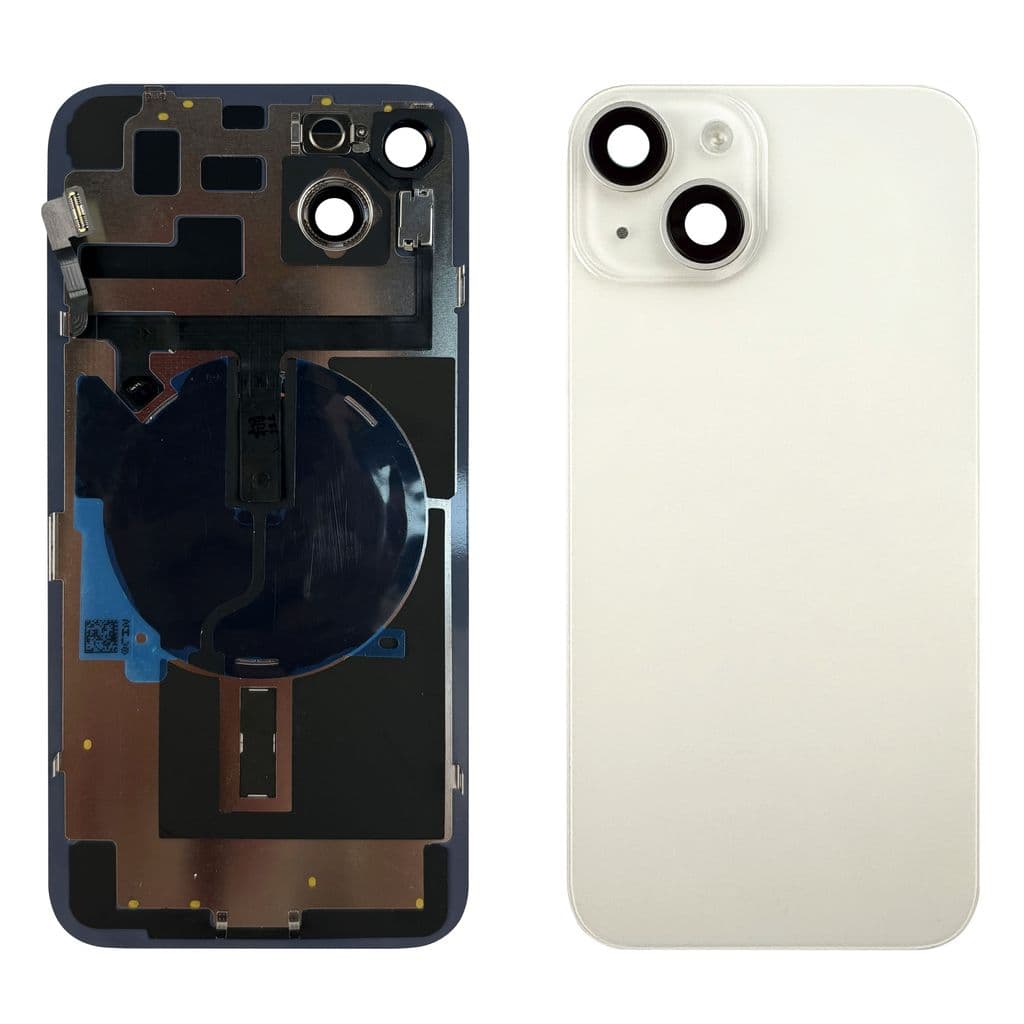iPhone 14 Plus Baksida med smådelar - Silver (Starlight)