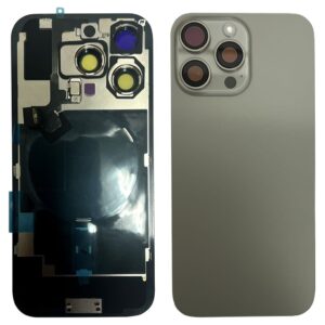 iPhone 16 Pro Baksida med smådelar - Naturlig Titan