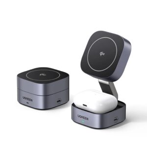 Ugreen W702 3-i-1 Trådlös Laddare MagSafe/Qi2 USB-C - Svart