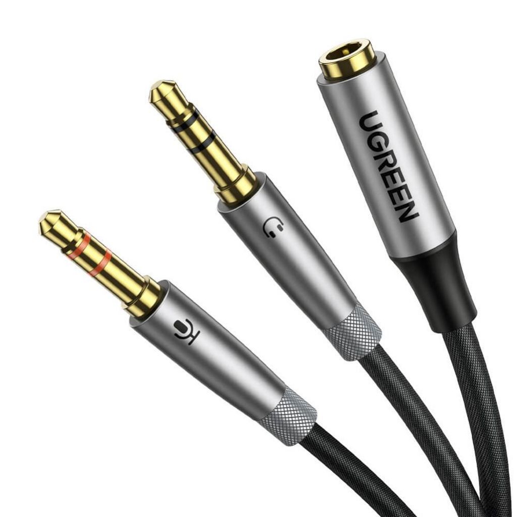UGREEN 3,5 mm AUX Splitter ljuddelarkabel 1x hona till 2x hane
