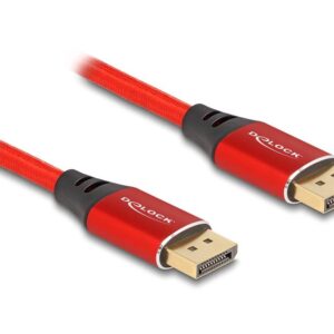Delock DisplayPort-kabel 16K @ 60Hz, 2m - Röd