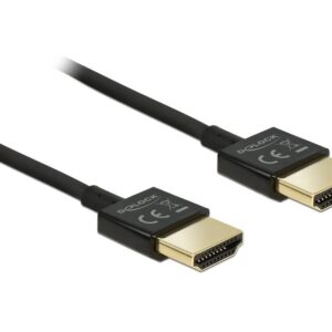 Delock HDMI-kabel med hög hastighet och Ethernet 3D 4K @ 60Hz, 0,25m