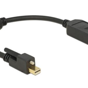 Delock Adapter mini DisplayPort-hane med skruv till DisplayPort-hona 4K