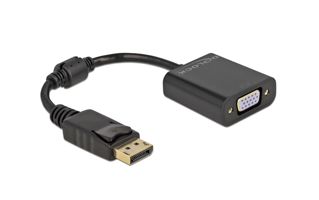 Delock Adapter DisplayPort hane till VGA hona - Svart