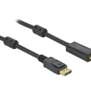 Delock DisplayPort till HDMI kabel, aktiv, 4K @ 60Hz, 2m
