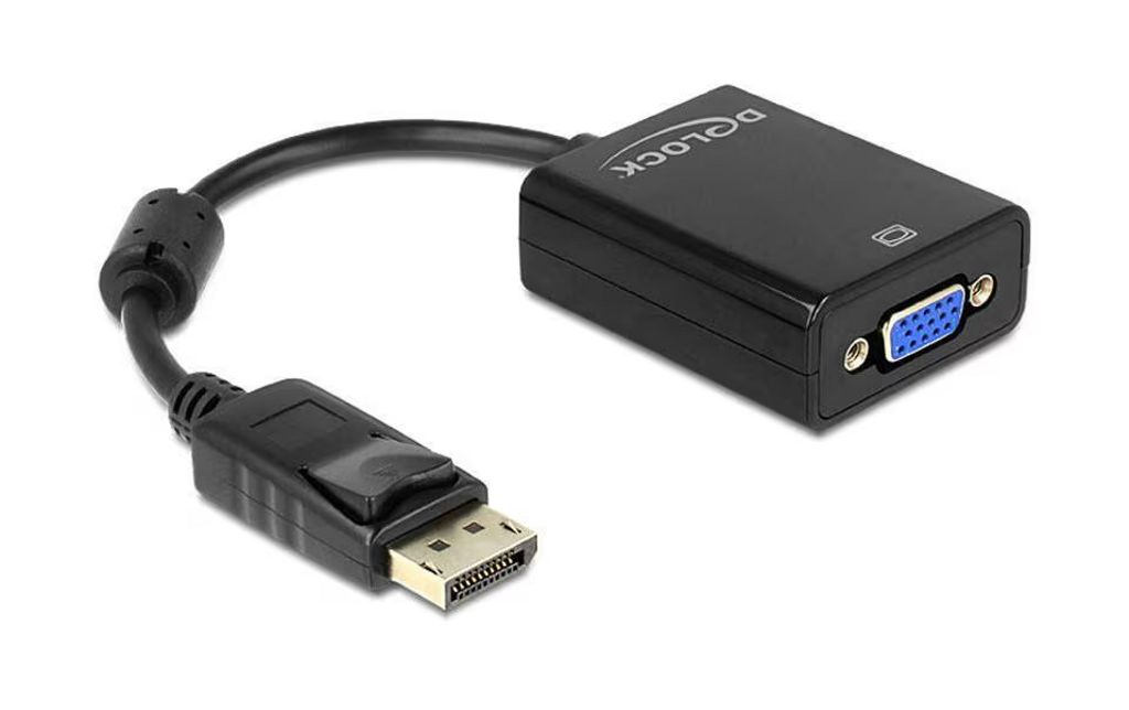 Delock Adapter DisplayPort hane till VGA hona - Svart