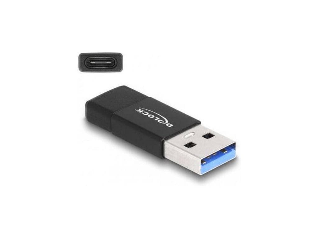 Delock USB-A till USB-C honadapter, aktiv - svart